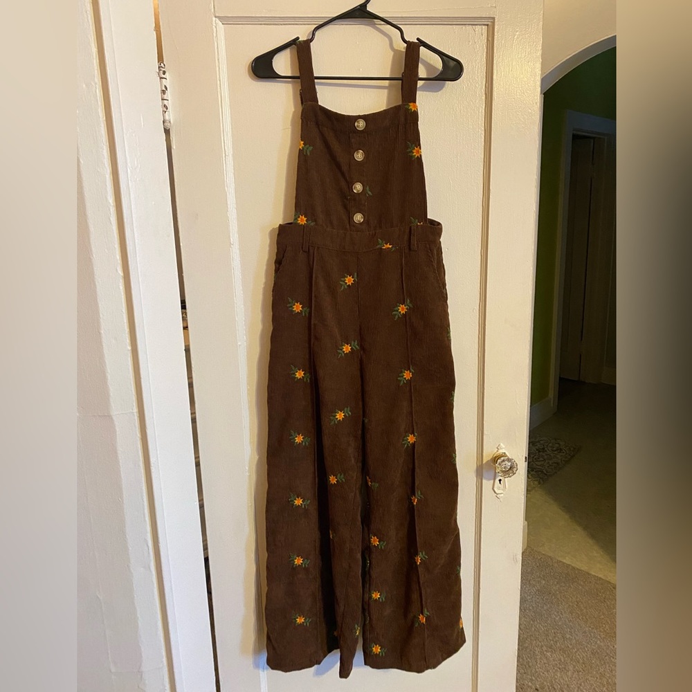 Ditsy Floral Corduroy Jumpsuit